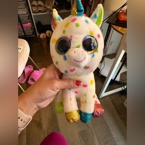 Ty Multicolor Dotted Unicorn Plush